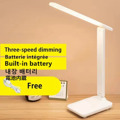 Folding Table Lamp Eye Protection Touch Dimmable LED Desk Lamp Bedroom Bedside Study Student Reading USB Plug-in Night Light